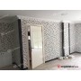 Patlatma Doğal Taş Duvar Mozaik Beyaz Fon Simli Mix  23x48mm -DT1207
